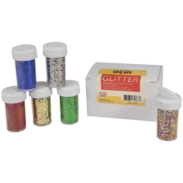 School Smart GLITTER 3/4 OZ ASSTD    SET OF 6 PK S2004073